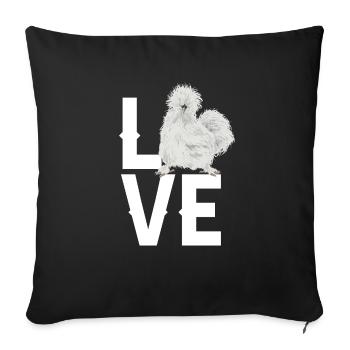 Seidenhuhn Poulet soyeux - Housse de coussin décorative 45 x 45 cm - noir - Devant