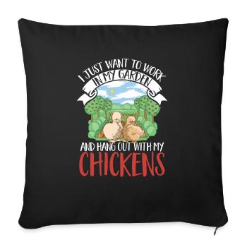 Seidenhuhn Silkie Chicken - Sofa pillowcase 17,3'' x 17,3'' (45 x 45 cm) - black - Front