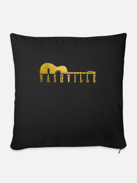 Nashville Tennessee Country Musik - Sofakissenbezug 45 x 45 cm - Schwarz