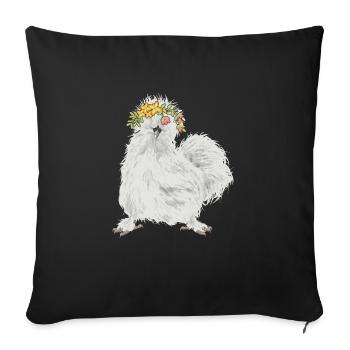 Seidenhuhn Poulet soyeux - Housse de coussin décorative 45 x 45 cm - noir - Devant