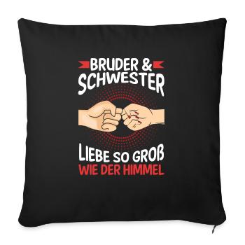 Geschwister Bruder und Schwester - Sofakissenbezug 45 x 45 cm - Schwarz - Vorne