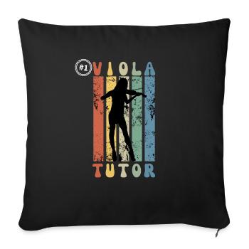 Number One Viola Tutor - Gift Idea For Viola Teach - Sofa pillowcase 17,3'' x 17,3'' (45 x 45 cm) - black - Front
