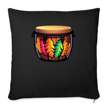Bongo Player Musical Instrument Musician - Sofa pillowcase 17,3'' x 17,3'' (45 x 45 cm) - black - Front