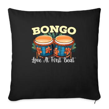 Bongo Player Musical Instrument Musician - Sofa pillowcase 17,3'' x 17,3'' (45 x 45 cm) - black - Front