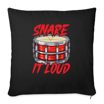 Snare Drum Musical Instrument Musician Drummer - Sofa pillowcase 17,3'' x 17,3'' (45 x 45 cm) - black - Front