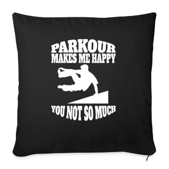 Parkour Runner cadeau Sports extrêmes Parkour Runner - Housse de coussin décorative 45 x 45 cm - noir - Devant
