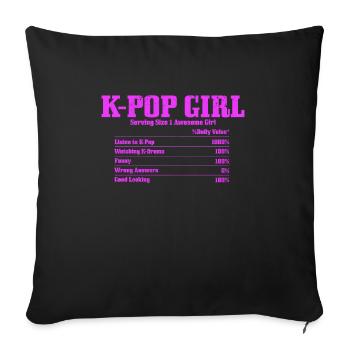 K-Pop Fan Gift Korean Pop Music - Sofa pillowcase 17,3'' x 17,3'' (45 x 45 cm) - black - Front