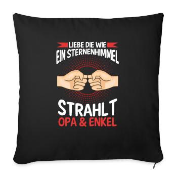 Großvater Opa und Enkel - Sofakissenbezug 45 x 45 cm - Schwarz - Vorne