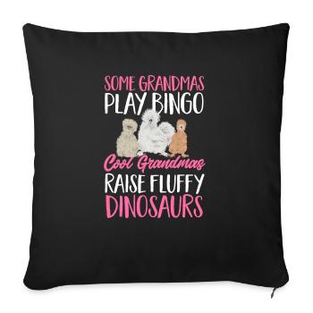 Seidenhuhn Silkie Chicken - Sofa pillowcase 17,3'' x 17,3'' (45 x 45 cm) - black - Front