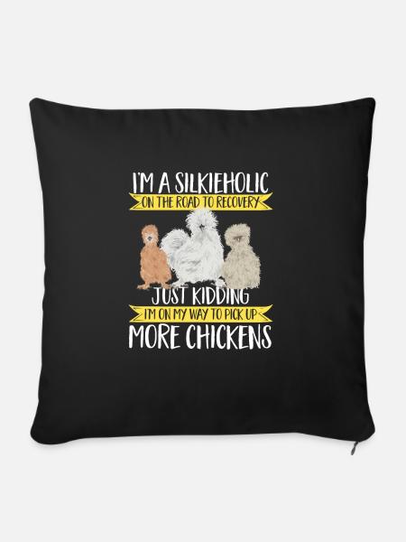 Seidenhuhn Silkie Chicken - Sofakissenbezug 45 x 45 cm - Schwarz