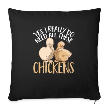 Seidenhuhn Poulet soyeux - Housse de coussin décorative 45 x 45 cm - noir - Devant