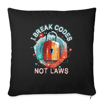 Cybersécurité Art Hacking Amateur Informatique Nerd - Housse de coussin décorative 45 x 45 cm - noir - Devant