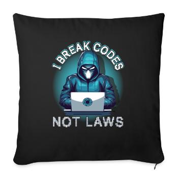 Cybersécurité Art Hacking Amateur Informatique Nerd - Housse de coussin décorative 45 x 45 cm - noir - Devant