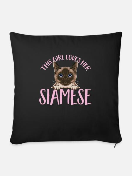 Siamkatze - Sofakissenbezug 45 x 45 cm - Schwarz