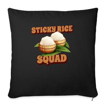 Funny Sticky Rice Thai Food Lover - Sofa pillowcase 17,3'' x 17,3'' (45 x 45 cm) - black - Front