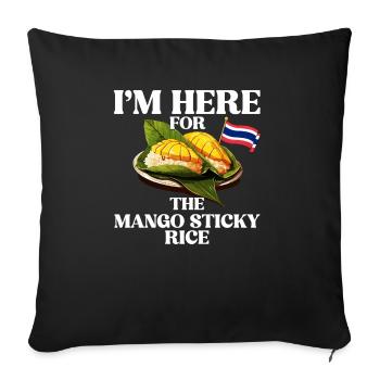 Drôle de riz gluant amateur de cuisine thaïlandaise - Housse de coussin décorative 45 x 45 cm - noir - Devant