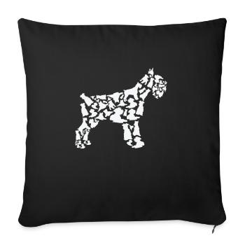 Schnauzer miniature maman Schnauzer miniature papa - Housse de coussin décorative 45 x 45 cm - noir - Devant