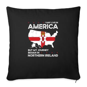 Né à Irlande du Nord, Irlande du Nord, Américain, États-Unis - Housse de coussin décorative 45 x 45 cm - noir - Devant