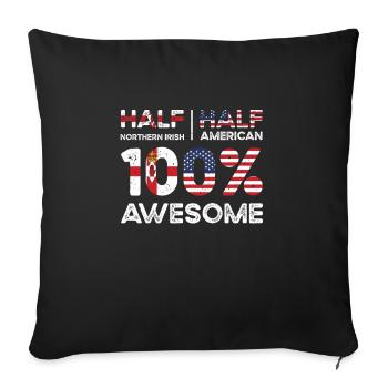 Moitié Irlande du Nord Irlande du Nord États-Unis - Housse de coussin décorative 45 x 45 cm - noir - Devant