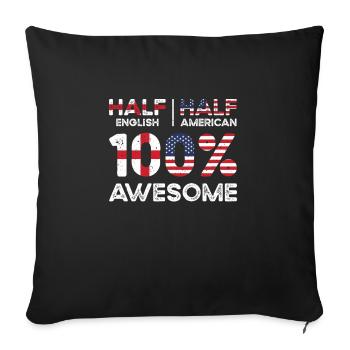 Moitié anglais, Angleterre, Américain, États-Unis - Housse de coussin décorative 45 x 45 cm - noir - Devant