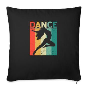 Dance Retro Vintage Dancing Silhouette 70s 80s - Sofa pillowcase 17,3'' x 17,3'' (45 x 45 cm) - black - Front