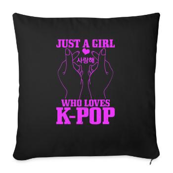 K-Pop Fan Gift Korean Pop Music - Sofa pillowcase 17,3'' x 17,3'' (45 x 45 cm) - black - Front