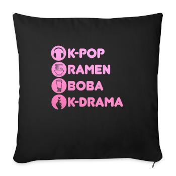 K-Pop Fan Gift Korean Pop Music - Sofa pillowcase 17,3'' x 17,3'' (45 x 45 cm) - black - Front