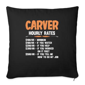 Wood Shining Wood Carving - Sofa pillowcase 17,3'' x 17,3'' (45 x 45 cm) - black - Front