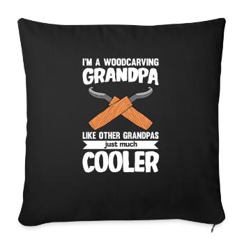 Wood Shining Wood Carving - Sofa pillowcase 17,3'' x 17,3'' (45 x 45 cm) - black - Front