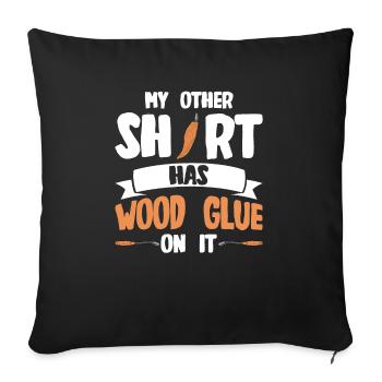 Wood Shining Wood Carving - Sofa pillowcase 17,3'' x 17,3'' (45 x 45 cm) - black - Front