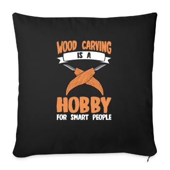 Wood Shining Wood Carving - Sofa pillowcase 17,3'' x 17,3'' (45 x 45 cm) - black - Front