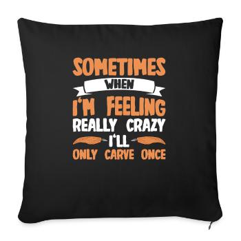 Wood Shining Wood Carving - Sofa pillowcase 17,3'' x 17,3'' (45 x 45 cm) - black - Front
