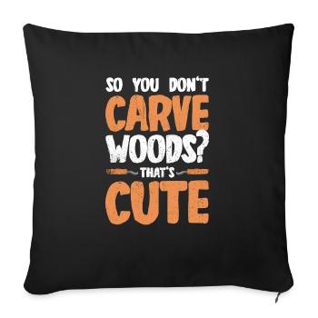 Wood Shining Wood Carving - Sofa pillowcase 17,3'' x 17,3'' (45 x 45 cm) - black - Front