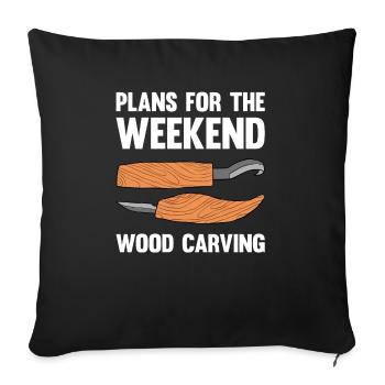 Wood Shining Wood Carving - Sofa pillowcase 17,3'' x 17,3'' (45 x 45 cm) - black - Front