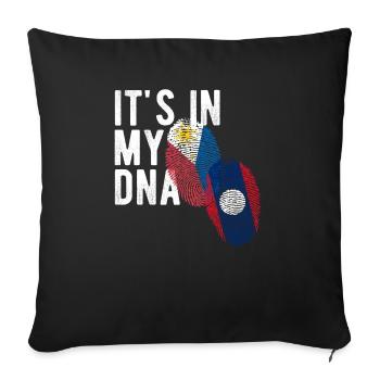 Lao-Filipino Blend DNA Heritage Flag - Sofa pillowcase 17,3'' x 17,3'' (45 x 45 cm) - black - Front