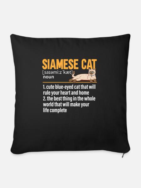Siamkatze - Sofakissenbezug 45 x 45 cm - Schwarz
