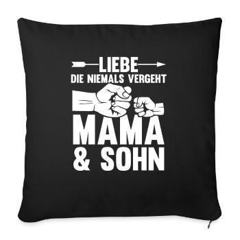 Mutter Muttertag Mama und Sohn - Sofakissenbezug 45 x 45 cm - Schwarz - Vorne