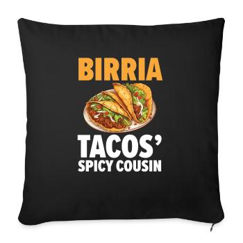Birria Tacos Cuisine mexicaine Mexique Cuisine Foodie - Housse de coussin décorative 45 x 45 cm - noir - Devant