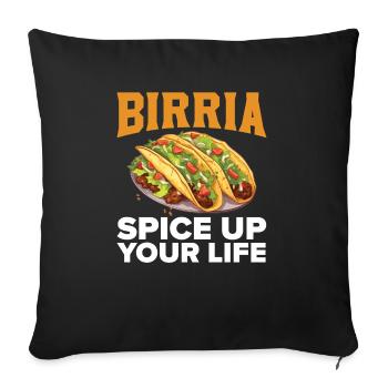 Birria Tacos Mexican Food Mexico Cuisine Foodie - Sofa pillowcase 17,3'' x 17,3'' (45 x 45 cm) - black - Front