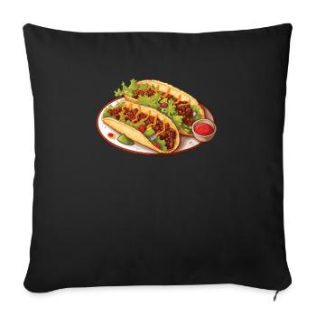 Birria Tacos Cuisine mexicaine Mexique Cuisine Foodie - Housse de coussin décorative 45 x 45 cm - noir - Devant