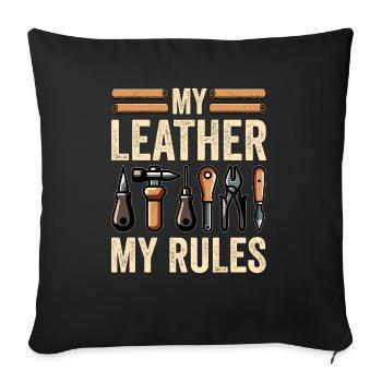 Leatherwork Leatherworker Stamping Crafts - Sofa pillowcase 17,3'' x 17,3'' (45 x 45 cm) - black - Front