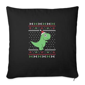 Rugissement de vacances préhistoriques - Housse de coussin décorative 45 x 45 cm - noir - Devant