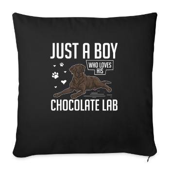 Chocolate Labrador Retriever Hund - Sofakissenbezug 45 x 45 cm - Schwarz - Vorne