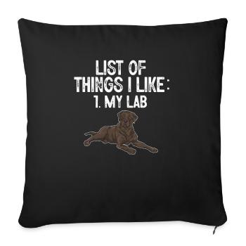 Chocolate Labrador Retriever Hund - Sofakissenbezug 45 x 45 cm - Schwarz - Vorne