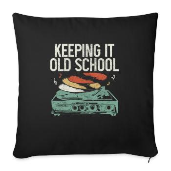 Vinyl Record Vintage DJ Gift - Sofa pillowcase 17,3'' x 17,3'' (45 x 45 cm) - black - Front