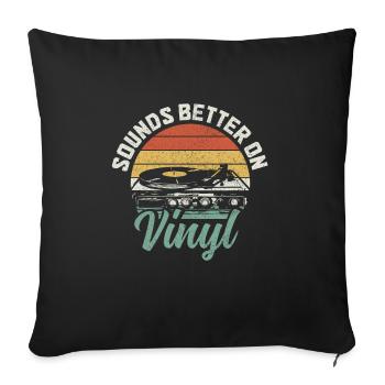 Vinyl Record Vintage DJ Gift - Sofa pillowcase 17,3'' x 17,3'' (45 x 45 cm) - black - Front