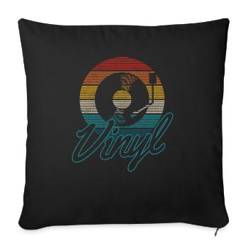 Vinyl Record Vintage DJ Gift - Sofa pillowcase 17,3'' x 17,3'' (45 x 45 cm) - black - Front