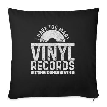 Vinyl Record Vintage DJ Gift - Sofa pillowcase 17,3'' x 17,3'' (45 x 45 cm) - black - Front