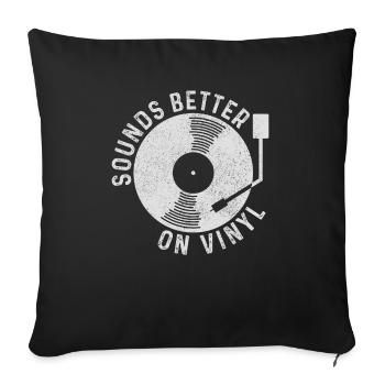 Vinyl Record Vintage DJ Gift - Sofa pillowcase 17,3'' x 17,3'' (45 x 45 cm) - black - Front