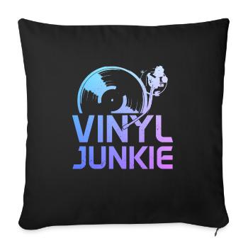 Vinyl Record Vintage DJ Gift - Sofa pillowcase 17,3'' x 17,3'' (45 x 45 cm) - black - Front